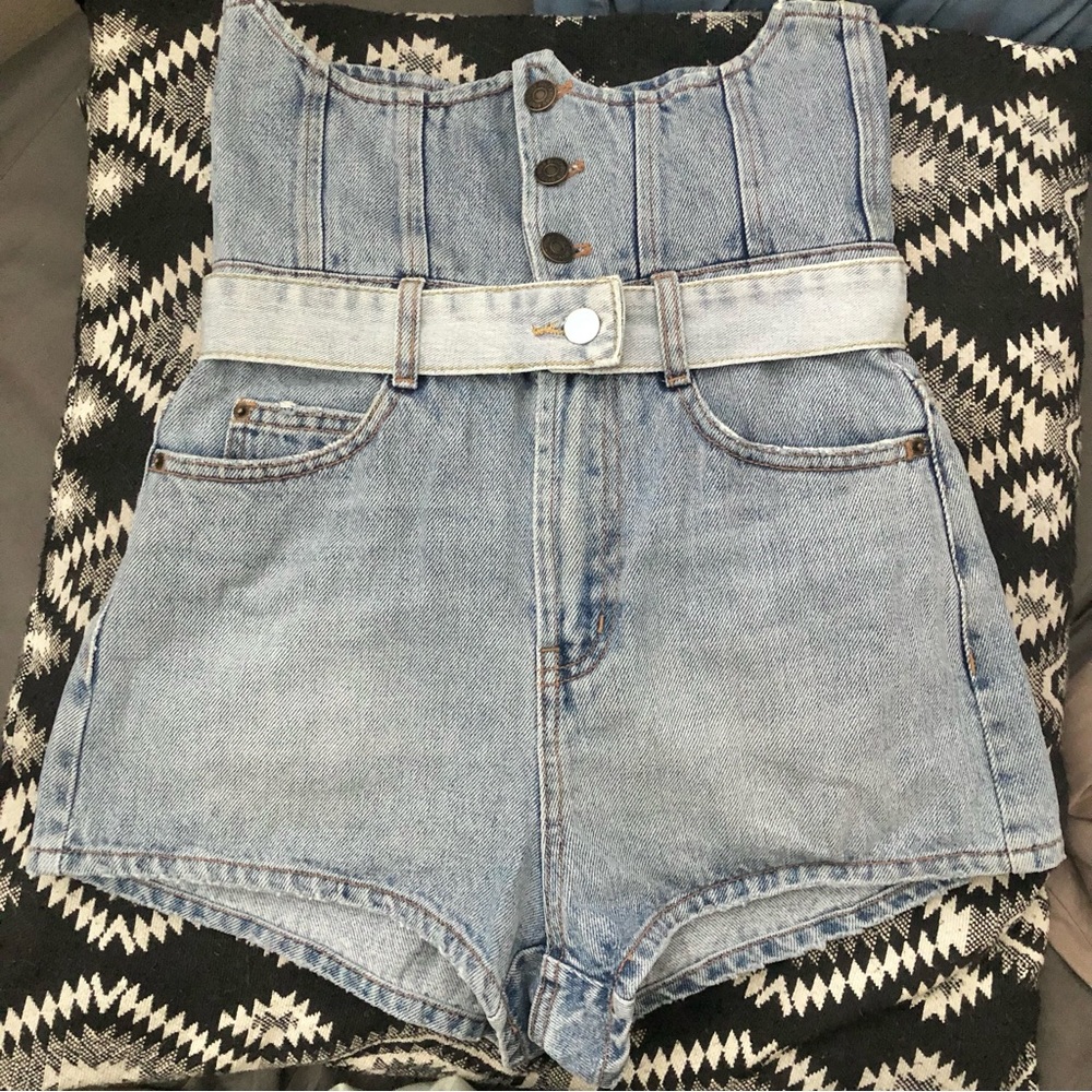 Miss Sixty y2k 00s high rise cotton jean short 24 - Picture 1 of 4